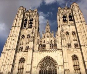 The Beautiful Cathedral of St. Michael and St. Gudula in Brussels 